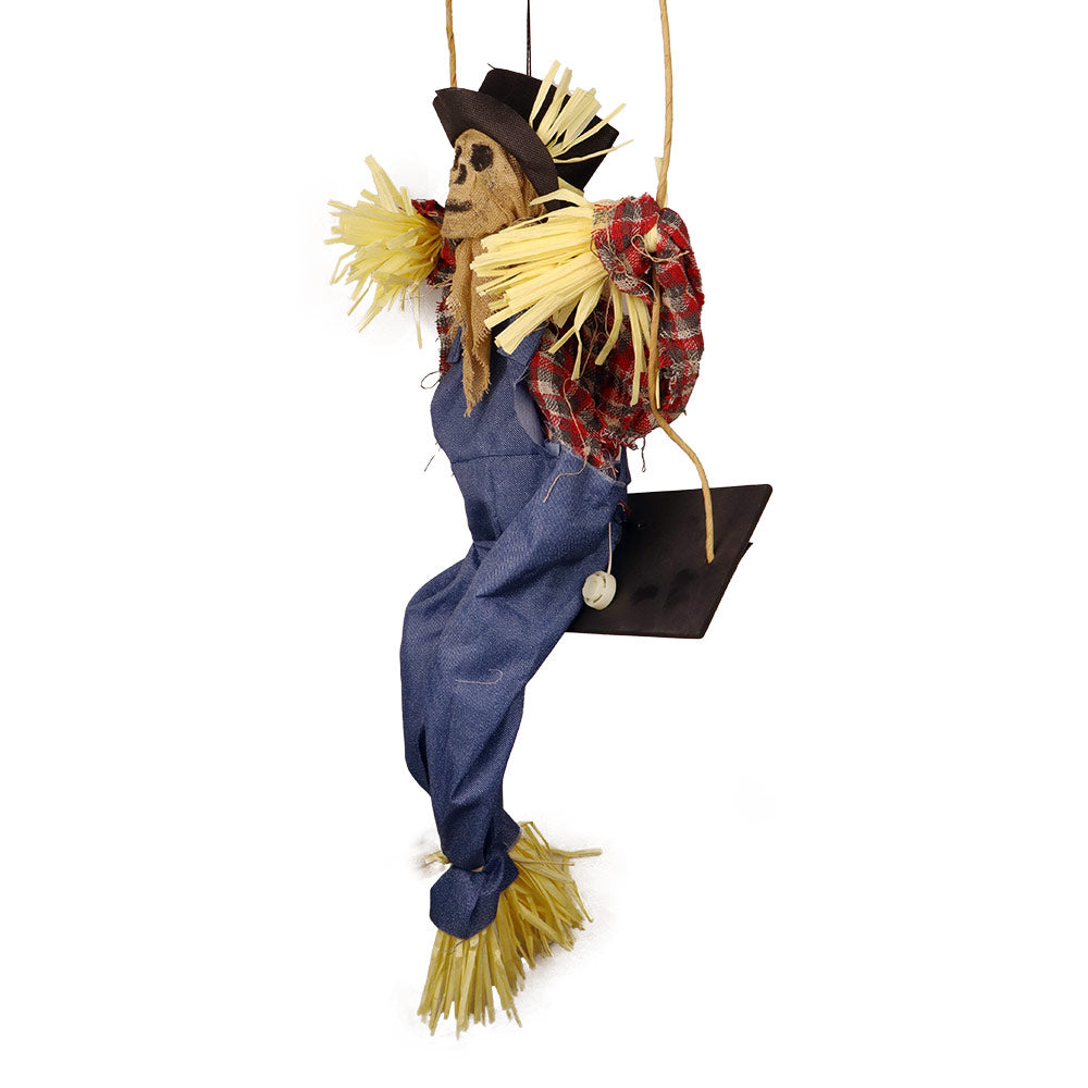Mad Toys Creepy Swinging Scarecrow Halloween Decoration with Light and Sound