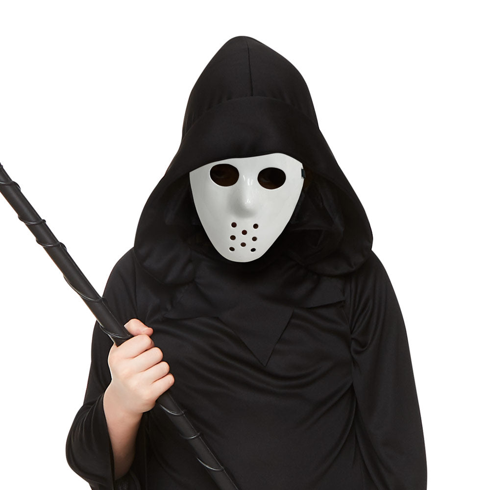 Mad Toys Spooky White Hockey Mask Halloween Costumes Accessory for Kids and Adults