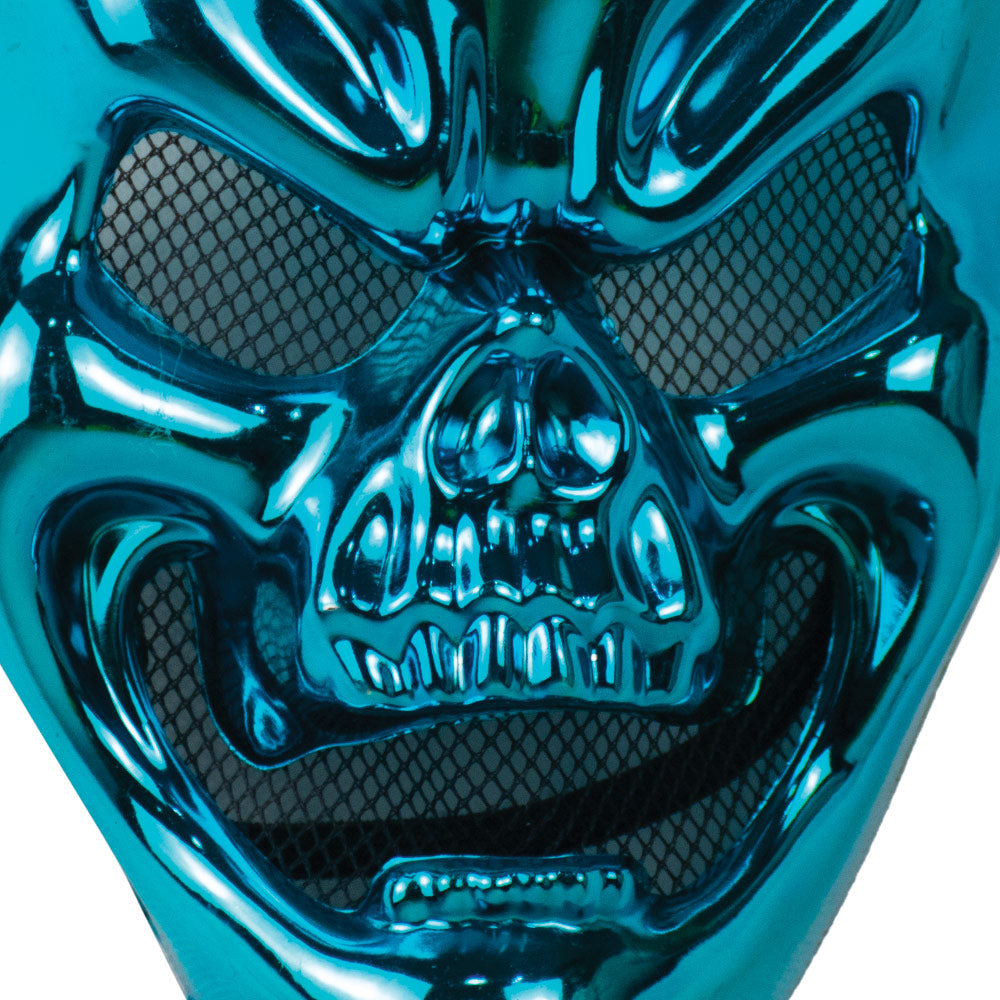 Mad Toys Spooky Metallic Blue Skull Mask Halloween Costume Accessories