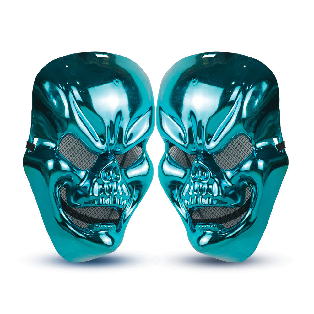 Mad Toys Spooky Metallic Blue Skull Mask Halloween Costume Accessories