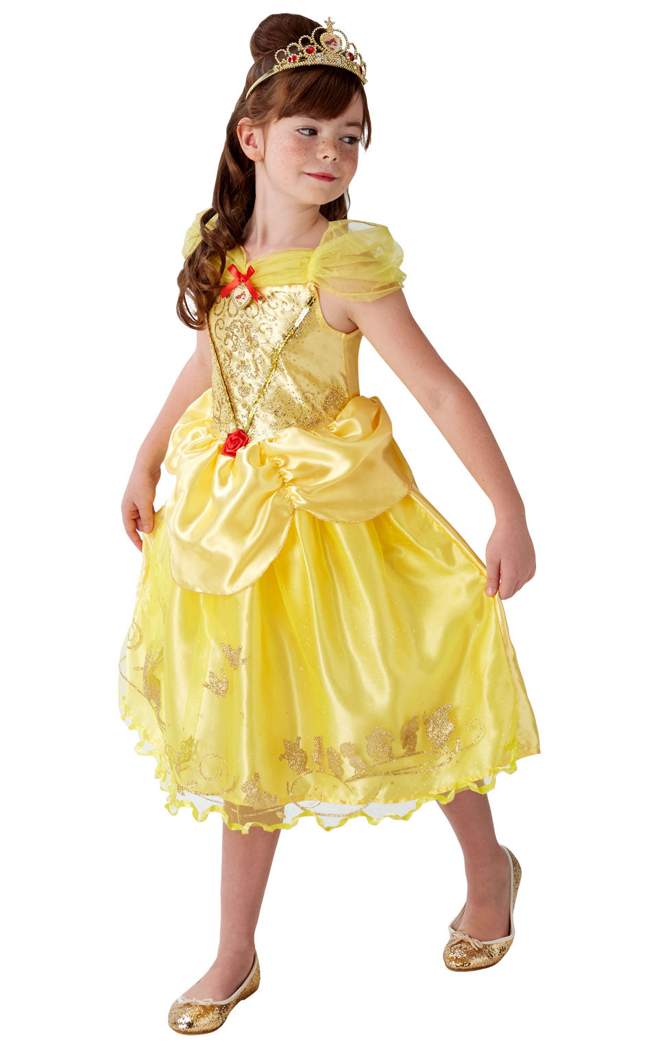 Rubies Disney Princess Beauty and the Beast Golden Belle Storyteller Book Week and World Book Day Halloween Child Costume