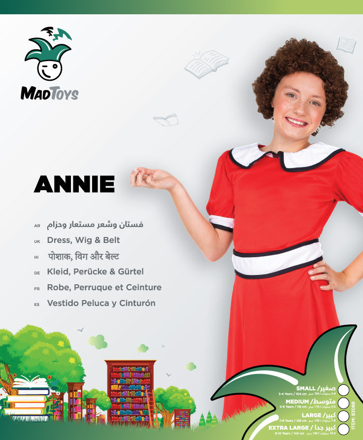 Mad Toys Annie Book Week and World Book Day Halloween Costumes