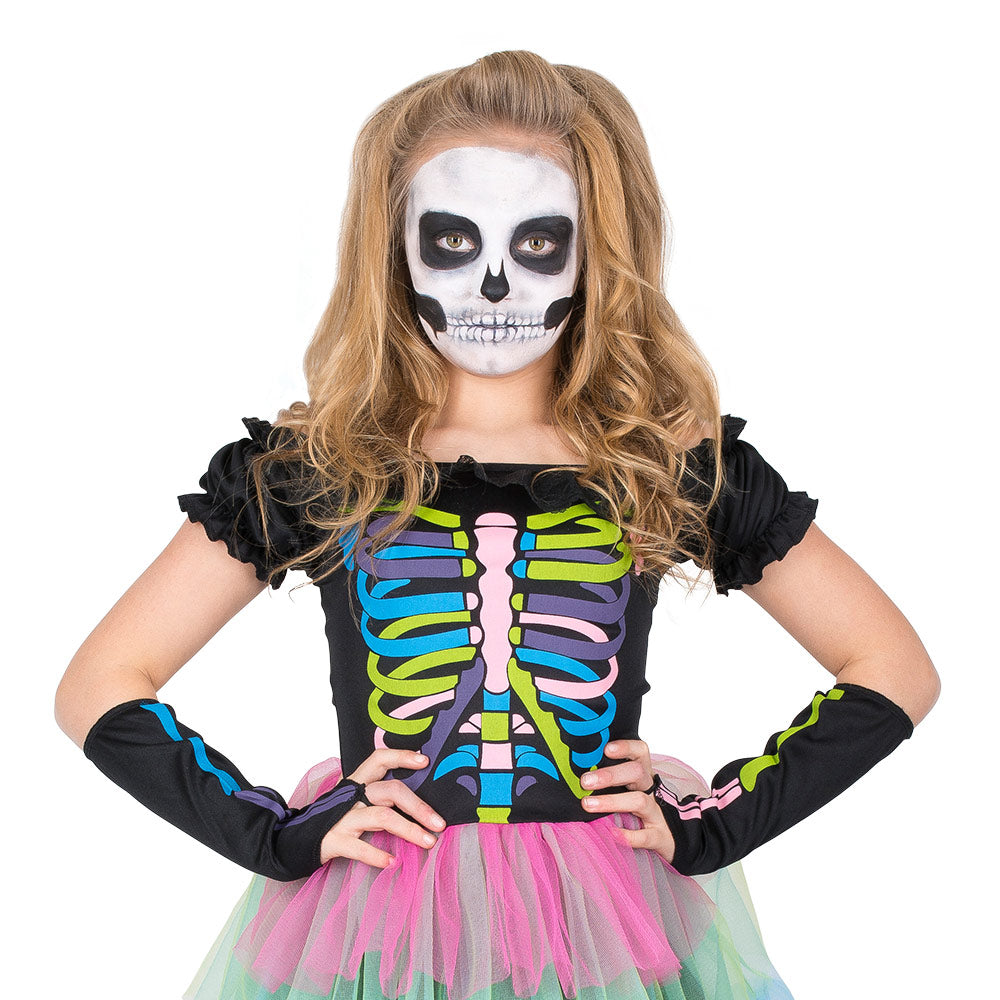 Mad Toys Neon Skeleton Tutu Dress Kids Halloween Costume Set